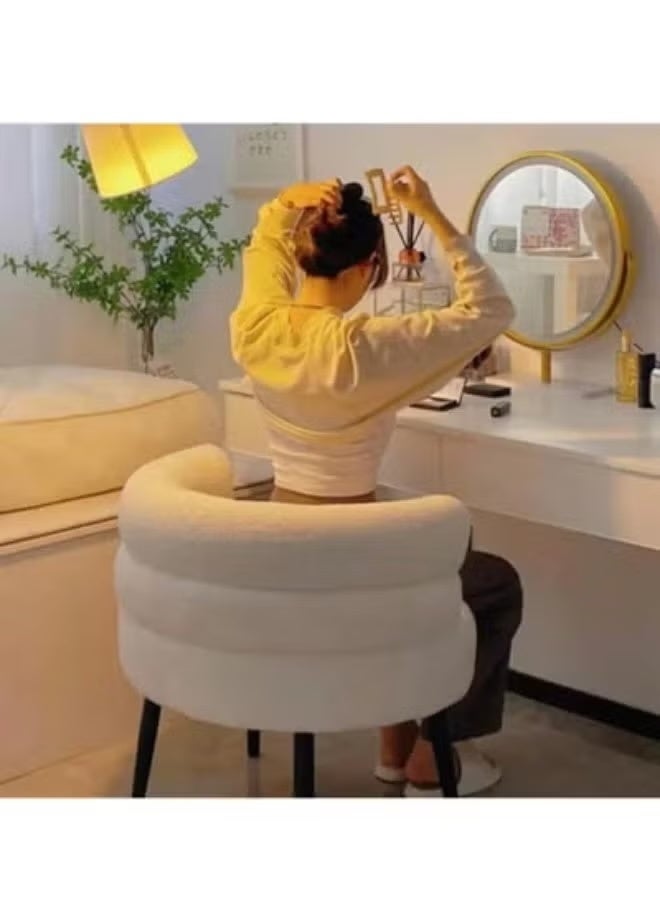 Kawkab Modern Boucle Accent Chair with Scandi-Style Legs WHITE - Image 2